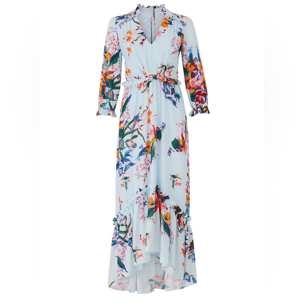 Designer Hunter Bell gorgeous blue floral maxi dress 💐